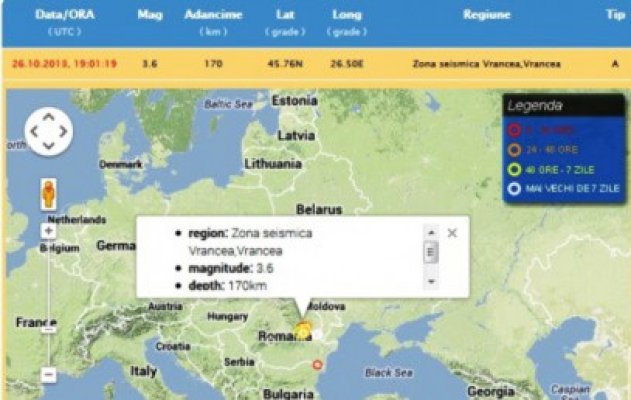 Cutremure în zona seismică Vrancea